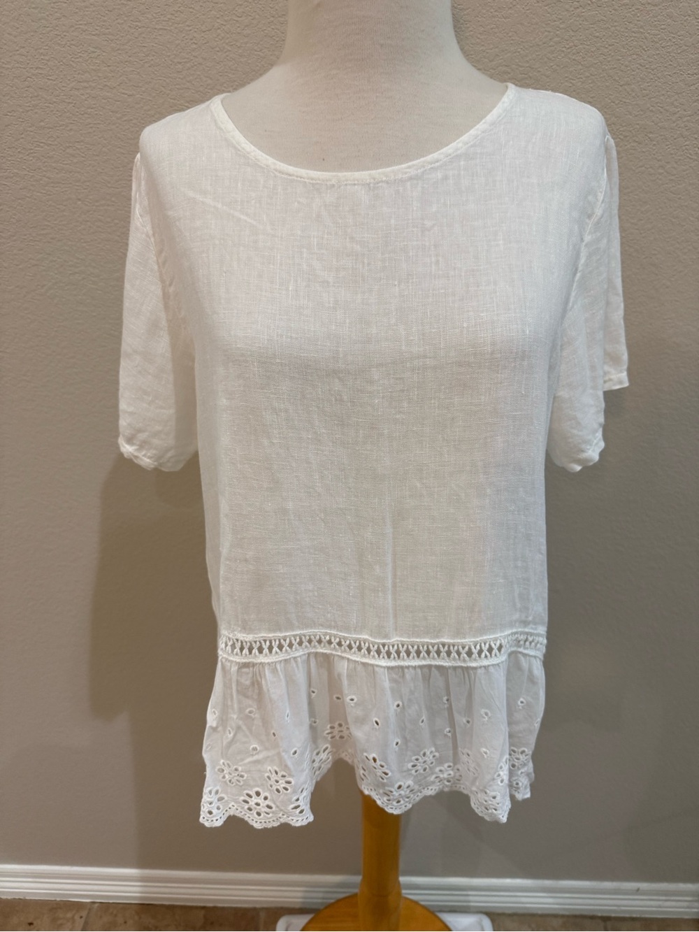 Terzo Millennio Top Large 100% Cotton HiLow Made in Italy Lagenlook Bright White